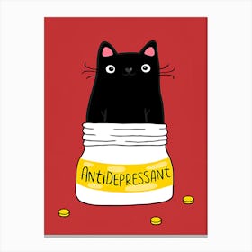 Anti-Depressant Cat Canvas Print