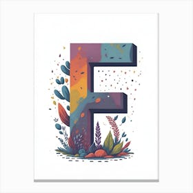 Colorful Letter F Illustration 54 Canvas Print