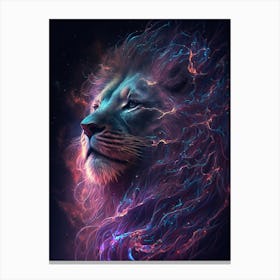 Magical Lion Universe Canvas Print