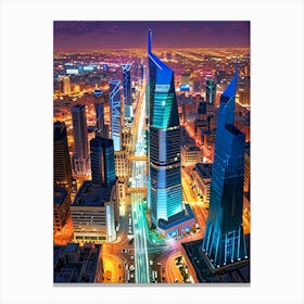 Riyadh City At Night Canvas Print