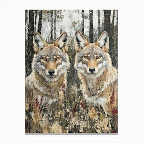 Coyote Twins In Acrylic Canvas Print