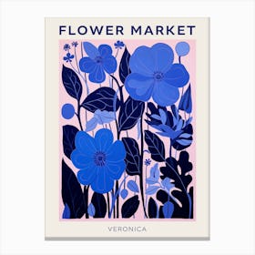 Blue Flower Market Poster Veronica 3 Canvas Print