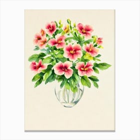Alstromeria Vintage Flowers Flower Canvas Print