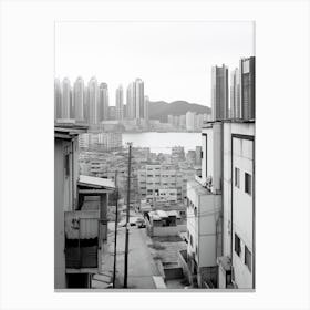 Busan, South Korea, Black And White Old Photo 2 Canvas Print