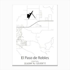 El Paso,United States Minimalist Map Canvas Print