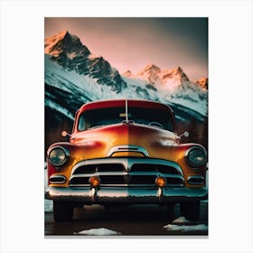 Classic Car At Sunset 2 Canvas Print