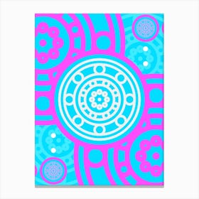 Geometric Glyph in White and Bubblegum Pink and Candy Blue n.0054 Canvas Print