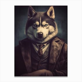 Gangster Dog Siberian Husky 2 Canvas Print