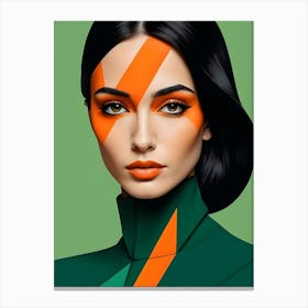 Geometric Woman Portrait Pop Art (68) Canvas Print