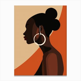 Black Woman With Hoop Earrings Canvas Print