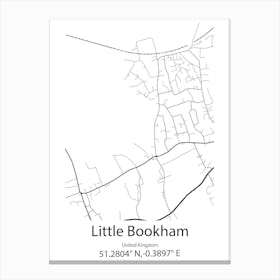 Little Bookham,United Kingdom Minimalist Map Canvas Print