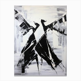 Dance Abstract Black And White 2 Canvas Print