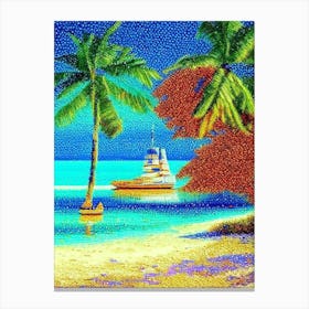 Panglao Island Philippines Pointillism Style Tropical Destination Canvas Print