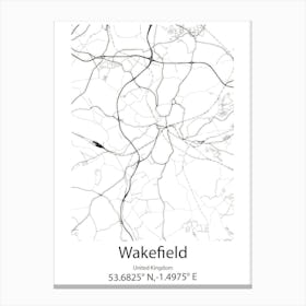 Wakefield,United Kingdom Minimalist Map Stampe su tela