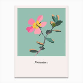 Portulaca 1 Square Flower Illustration Poster Canvas Print