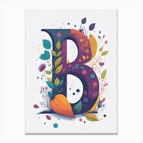 Colorful Letter B Illustration 23 Canvas Print