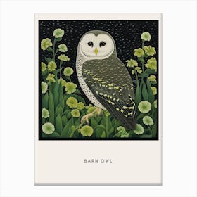 Ohara Koson Inspired Bird Painting Barn Owl 1 Poster Canvas Print
