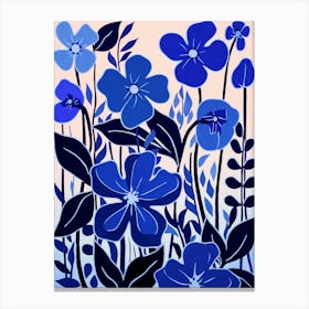 Blue Flower Illustration Lobelia 2 Canvas Print