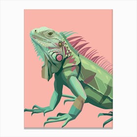 Green Iguana Modern Illustration 5 Canvas Print