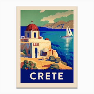 Crete Vintage Travel Poster Canvas Print