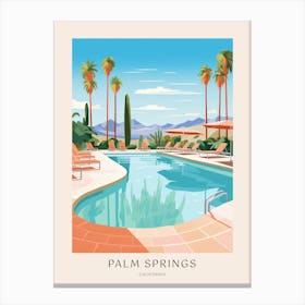 Palm Springs California 1 Midcentury Modern Pool Poster Canvas Print