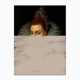 Modern Queen, Eclectic Portrait of Woman, Surreal Eyes Canvas Print