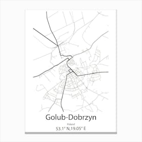 Golub Dobrzyn,Poland Minimalist Map Canvas Print