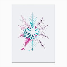 Unique, Snowflakes, Minimal Line Drawing 4 Canvas Print