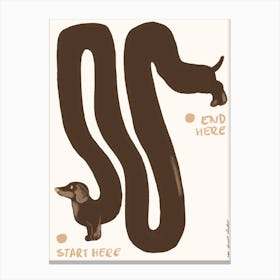 Sausage Dog Maze Print Canvas Print