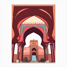 morocco door watercolor Canvas Print
