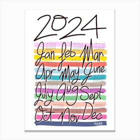 Avrilloreti 2024calendar 18x24 Rainbow Canvas Print