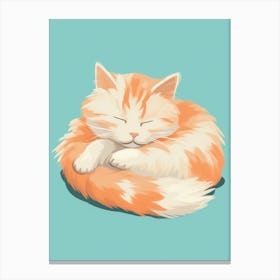 Orange Cat Sleeping Canvas Print