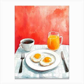 Watercolor Breakfast With Eggs Toile