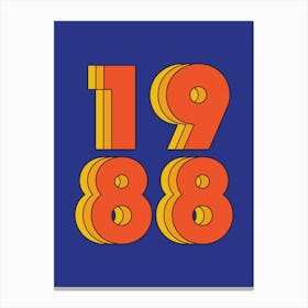 80s Retro - 1988 Canvas Print