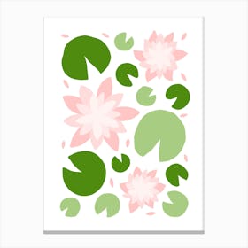 Pink Water Lilies Canvas Print