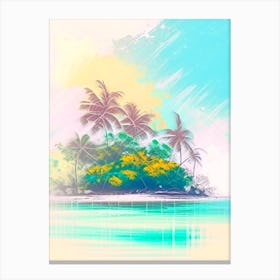 San Andres Island Colombia Watercolour Pastel Tropical Destination Canvas Print