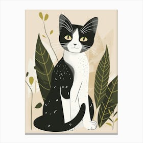 Black And White Cat 14 Canvas Print