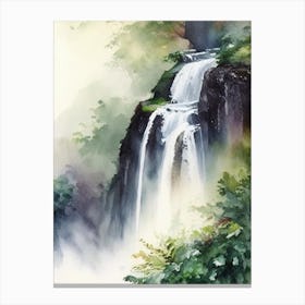 Bhagsunag Falls, India Water Colour  Canvas Print