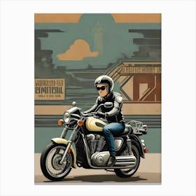 Vintage Bike Illustration Canvas Print