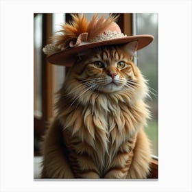 Hat Cat Canvas Print