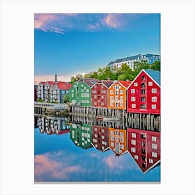 Colorful Houses By The Water 1 Canvas Print