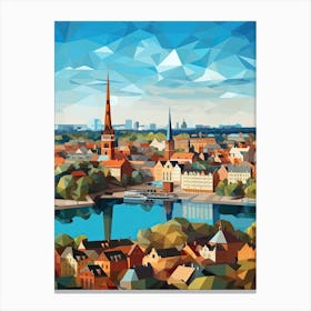 Stockholm, Sweden, Geometric Illustration 4 Canvas Print