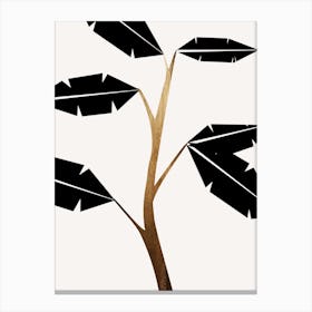 Banana Tree Black Canvas Print
