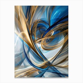 Abstract Blue And Gold 4 Canvas Print