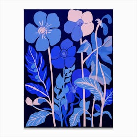 Blue Flower Illustration Wild Pansy 3 Canvas Print