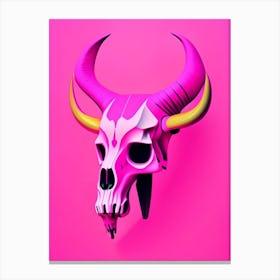 Animal Skull Pink Pop Art Canvas Print
