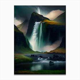 Skógafoss, Iceland Nat Viga Style (2) Canvas Print