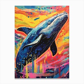 Colour Burst Whale 1 Canvas Print