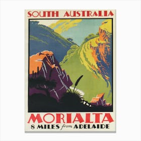 Morialta, South Australia Vintage Travel Poster Canvas Print