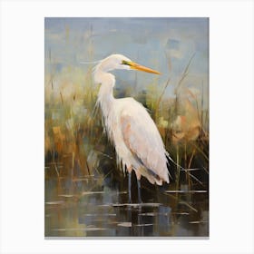 Bird Painting Egret 3 Canvas Print